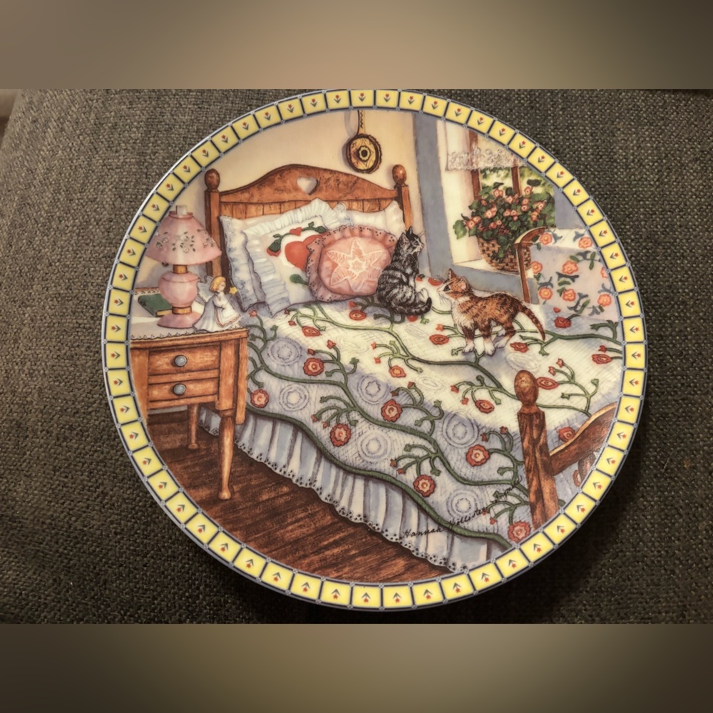 VINTAGE 1991 Knowles Collectible Plate "A Sunny Spot" COZY COUNTRY CORNERS Cats